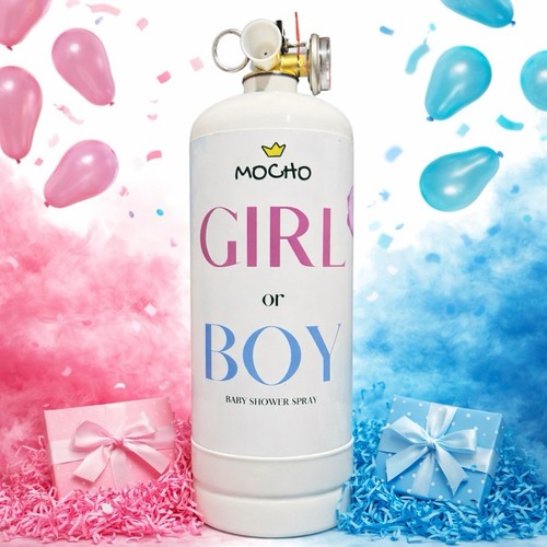 Mocho gender reveal - mocho, spray