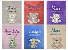 Babydecke Name bestickt mit