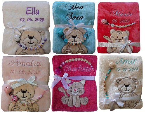 Babydecke mit namen bestickt - babydecke, +
